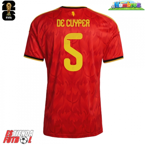 Bélgica Maxim De Cuyper #5 Primera Equipación Mundial 2026 Manga Corta Bélgica Maxim De Cuyper #5 Primera Equipación Mundial 2026 Manga Corta